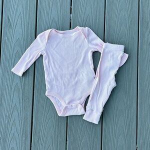 GAP First Favorites light pink ribbed bodysuit with matching pants